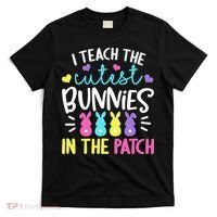 I Teach Cutest Bunnies In Patch Easter Teacher Cute T-Shirt thumb 0
