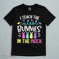I Teach Cutest Bunnies In Patch Easter Teacher Cute T-Shirt thumb 5