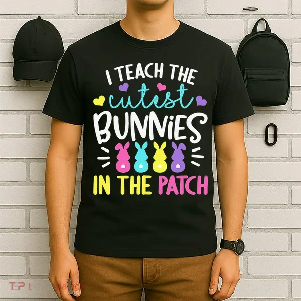 I Teach Cutest Bunnies In Patch Easter Teacher Cute T-Shirt