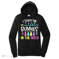 I Teach Cutest Bunnies In Patch Easter Teacher Cute Women's Hoodie thumb 0
