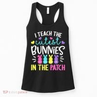 I Teach Cutest Bunnies In Patch Easter Teacher Cute Women's Tank Top thumb 0