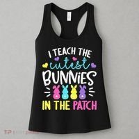 I Teach Cutest Bunnies In Patch Easter Teacher Cute Women's Tank Top thumb 3