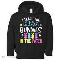 I Teach Cutest Bunnies In Patch Easter Teacher Cute Toddler Hoodie thumb 0