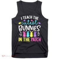 I Teach Cutest Bunnies In Patch Easter Teacher Cute Tank Top thumb 0