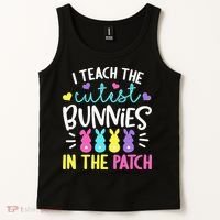 I Teach Cutest Bunnies In Patch Easter Teacher Cute Tank Top thumb 2
