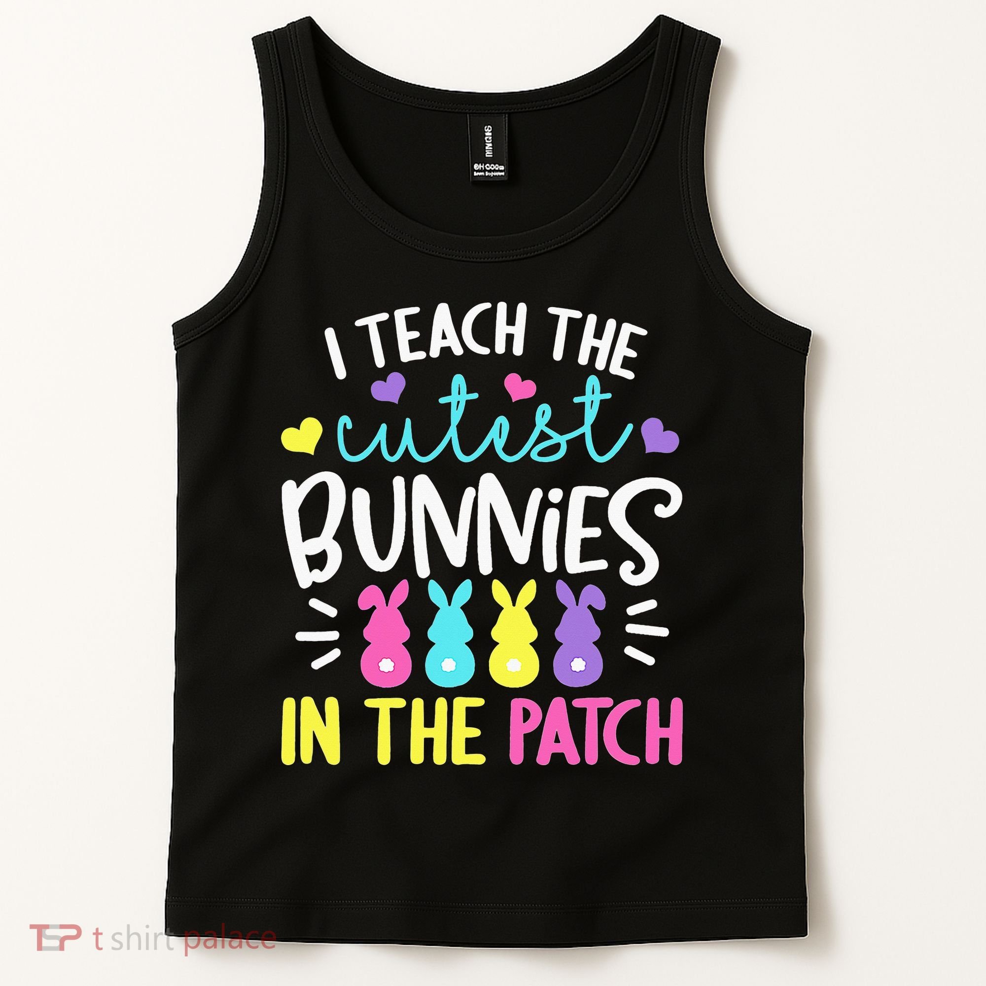 I Teach Cutest Bunnies In Patch Easter Teacher Cute Tank Top