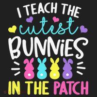 I Teach Cutest Bunnies In Patch Easter Teacher Cute Golf Towel thumb 3