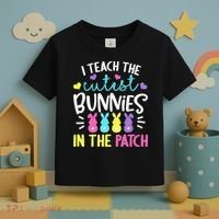 I Teach Cutest Bunnies In Patch Easter Teacher Cute Toddler T-Shirt thumb 3