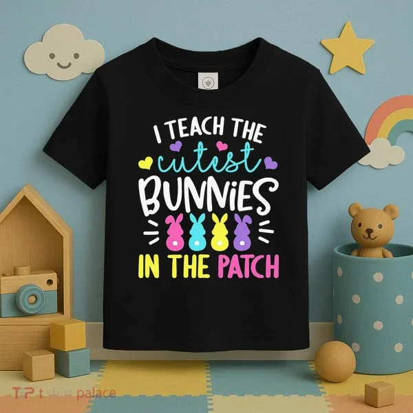 I Teach Cutest Bunnies In Patch Easter Teacher Cute Toddler T-Shirt