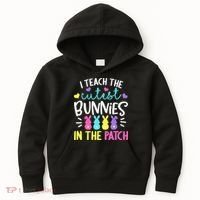 I Teach Cutest Bunnies In Patch Easter Teacher Cute Kids Hoodie thumb 0