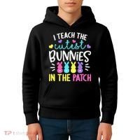 I Teach Cutest Bunnies In Patch Easter Teacher Cute Kids Hoodie thumb 4