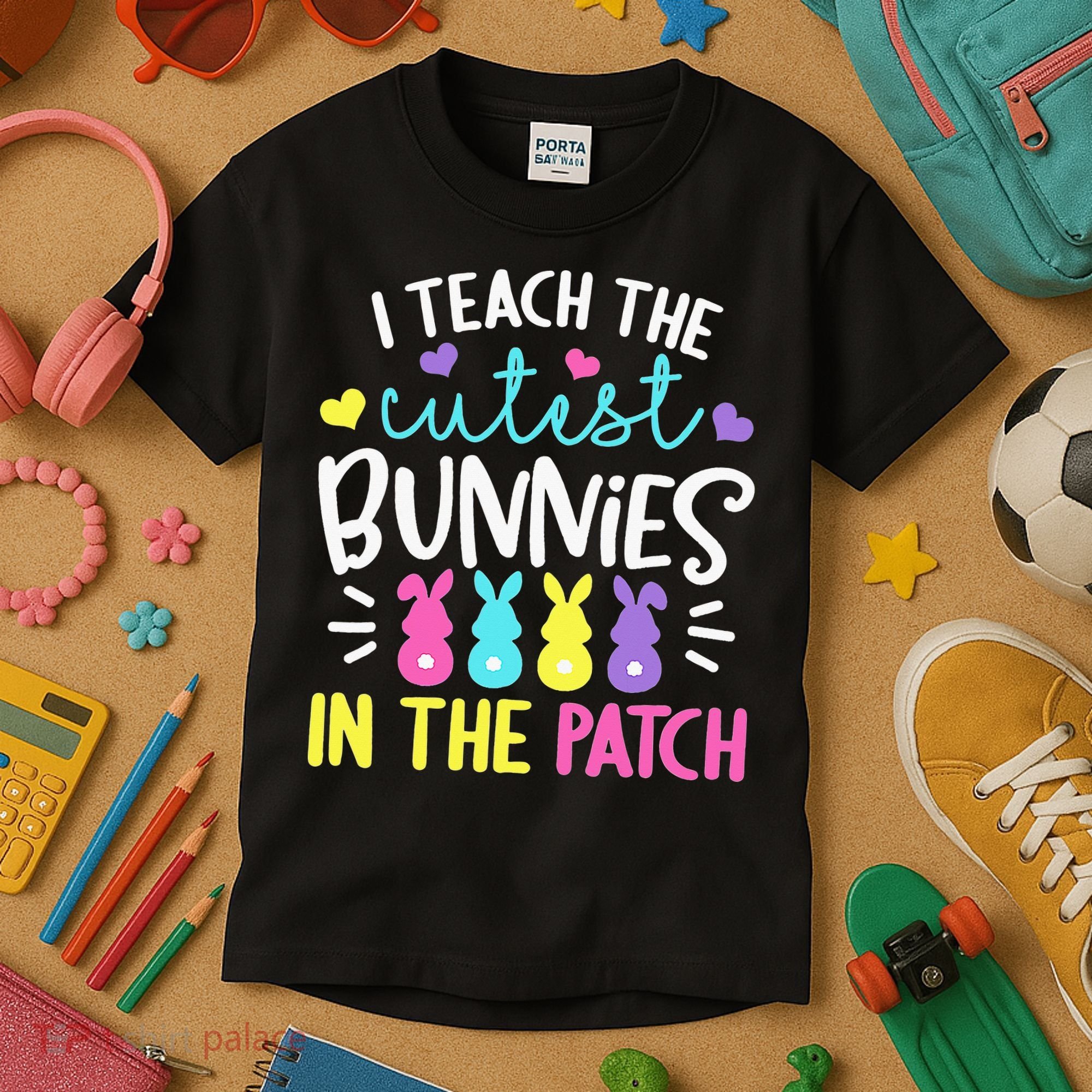 I Teach Cutest Bunnies In Patch Easter Teacher Cute Kids T-Shirt