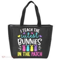 I Teach Cutest Bunnies In Patch Easter Teacher Cute Tote Bag thumb 0