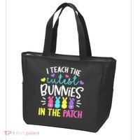 I Teach Cutest Bunnies In Patch Easter Teacher Cute Tote Bag thumb 3