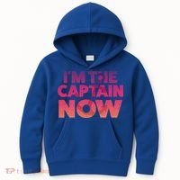 I'm The Captain Now Tee Funny Boat Boating Cool Gift Kids Hoodie thumb 0