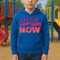 I'm The Captain Now Tee Funny Boat Boating Cool Gift Kids Hoodie thumb 2