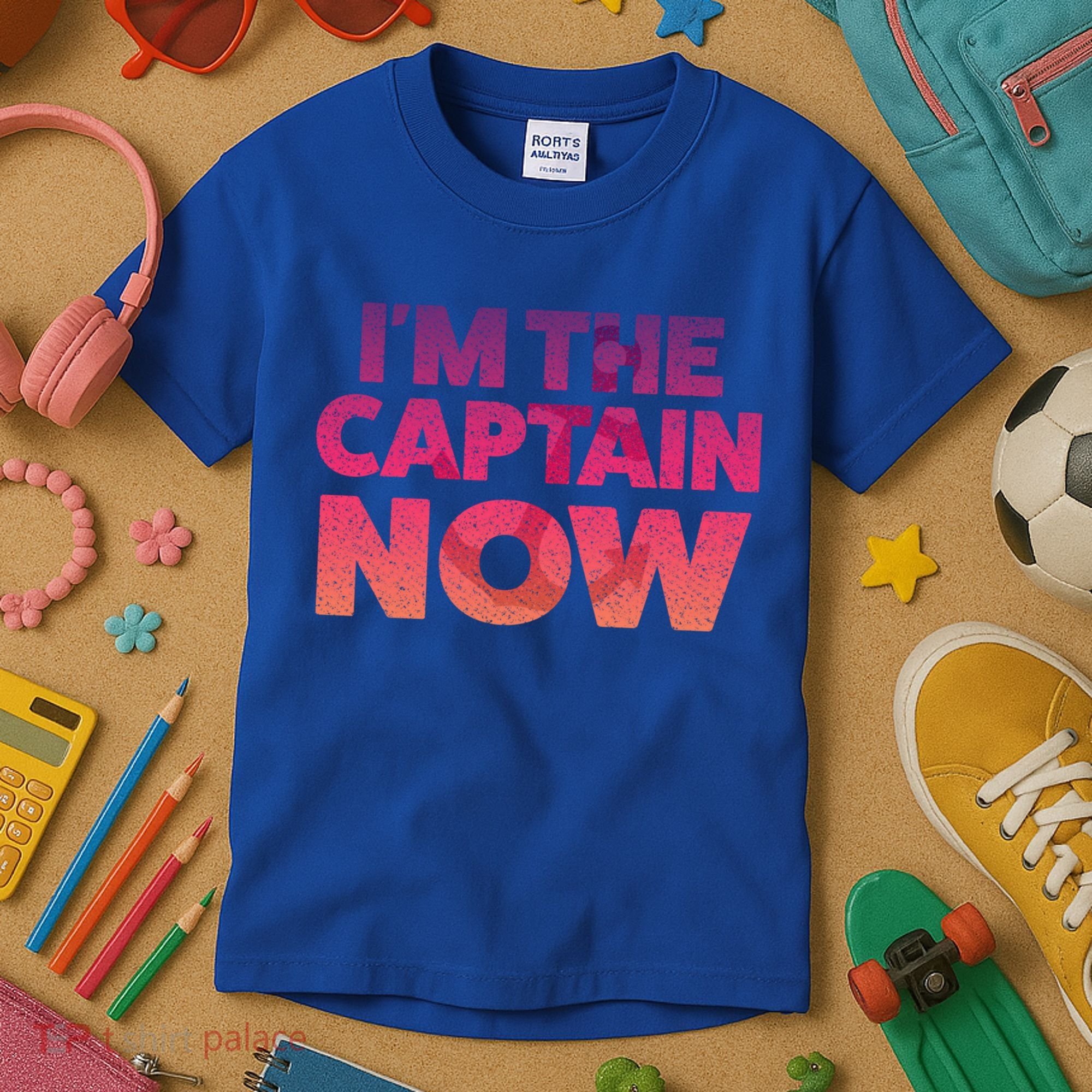 I'm The Captain Now Tee Funny Boat Boating Cool Gift Kids T-Shirt