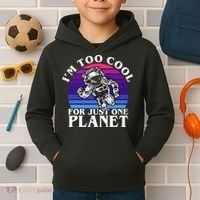 I'm Too Cool For Just One Planet Astronaut Kids Hoodie thumb 2