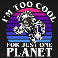 I'm Too Cool For Just One Planet Astronaut Tote Bag thumb 4