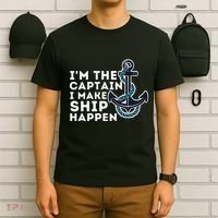 IM The Captain I Make Ship Happen Boat Captain & Boating T-Shirt thumb 6