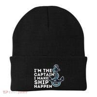 IM The Captain I Make Ship Happen Boat Captain & Boating Beanie thumb 0