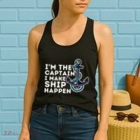 IM The Captain I Make Ship Happen Boat Captain & Boating Women's Tank Top thumb 2