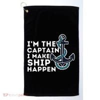 IM The Captain I Make Ship Happen Boat Captain & Boating Golf Towel thumb 0