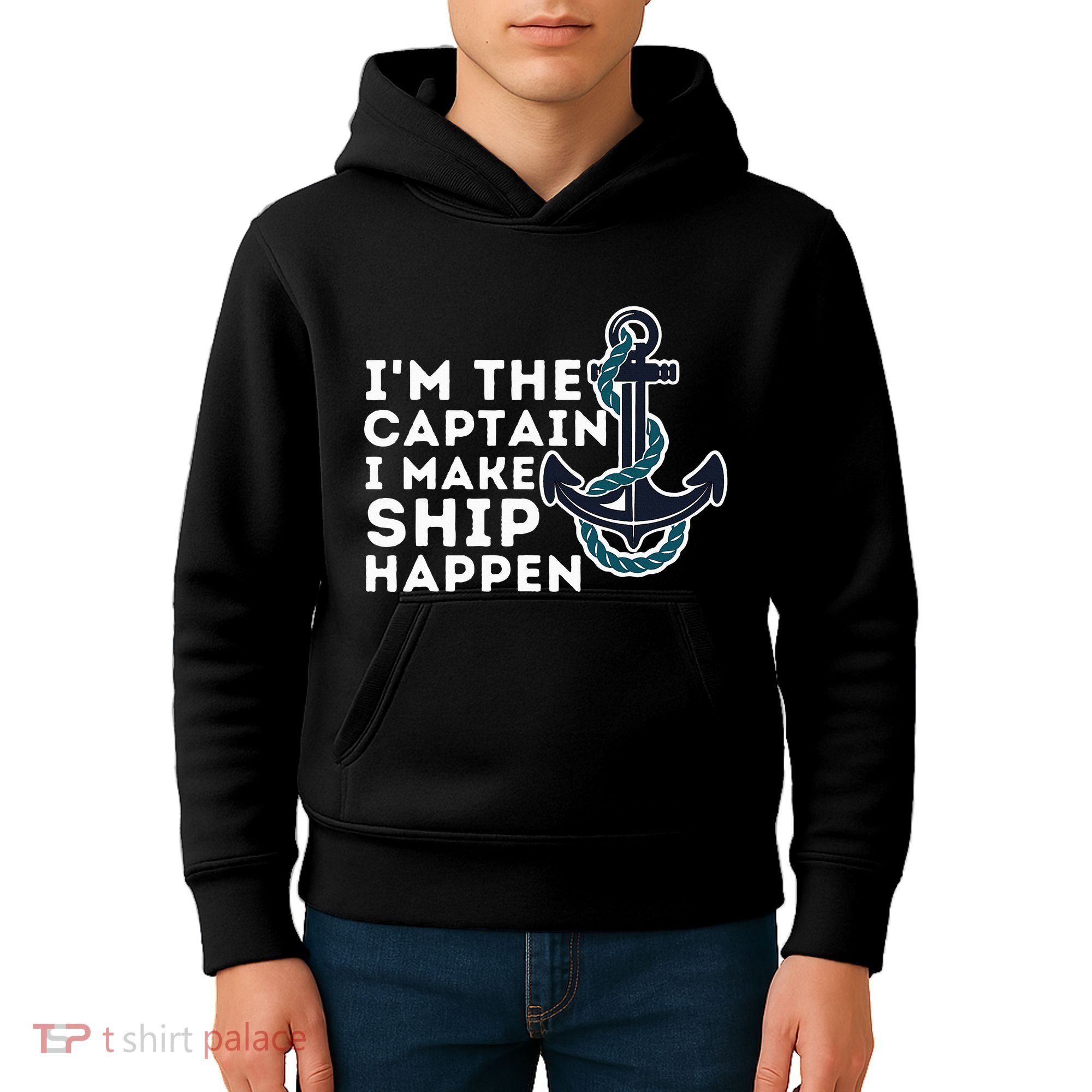 IM The Captain I Make Ship Happen Boat Captain & Boating Kids Hoodie