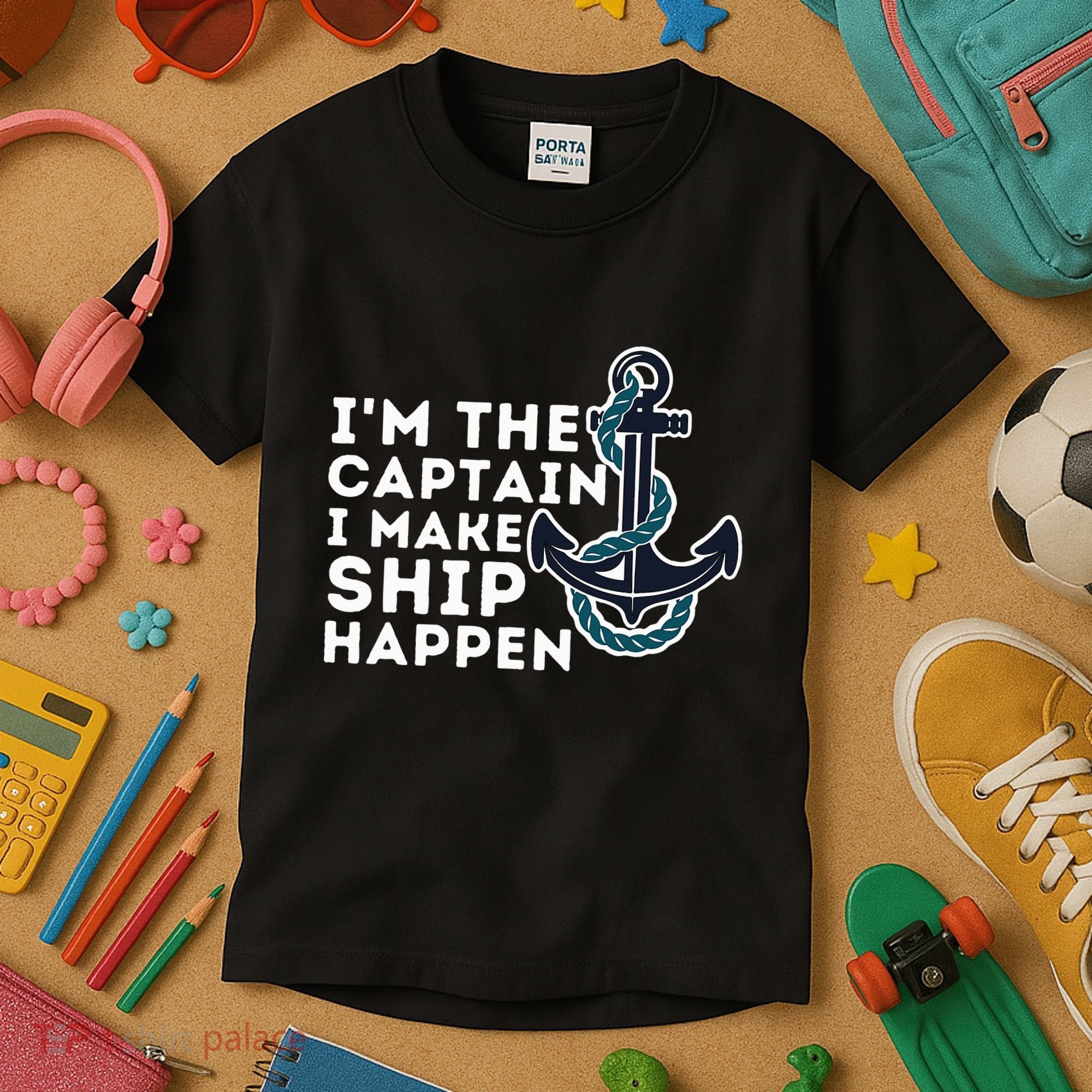 IM The Captain I Make Ship Happen Boat Captain & Boating Kids T-Shirt