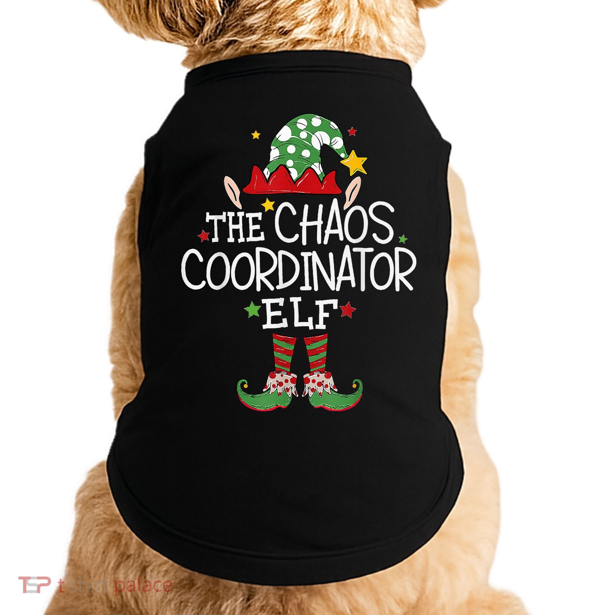 I'm The Chaos Coordinator Elf Funny Christmas Matching Elf  Doggie Tank