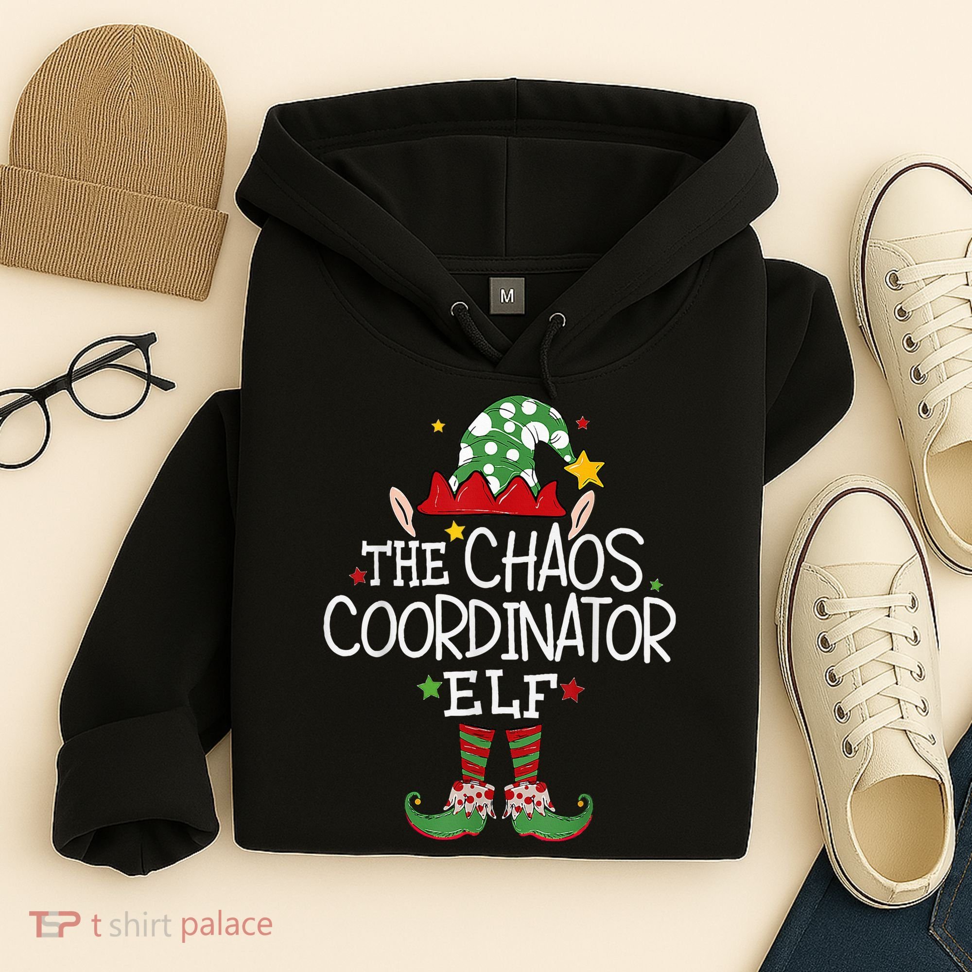 I'm The Chaos Coordinator Elf Funny Christmas Matching Elf  Hoodie