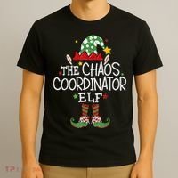 I'm The Chaos Coordinator Elf Funny Christmas Matching Elf  T-Shirt thumb 3