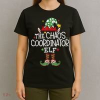 I'm The Chaos Coordinator Elf Funny Christmas Matching Elf  T-Shirt thumb 4