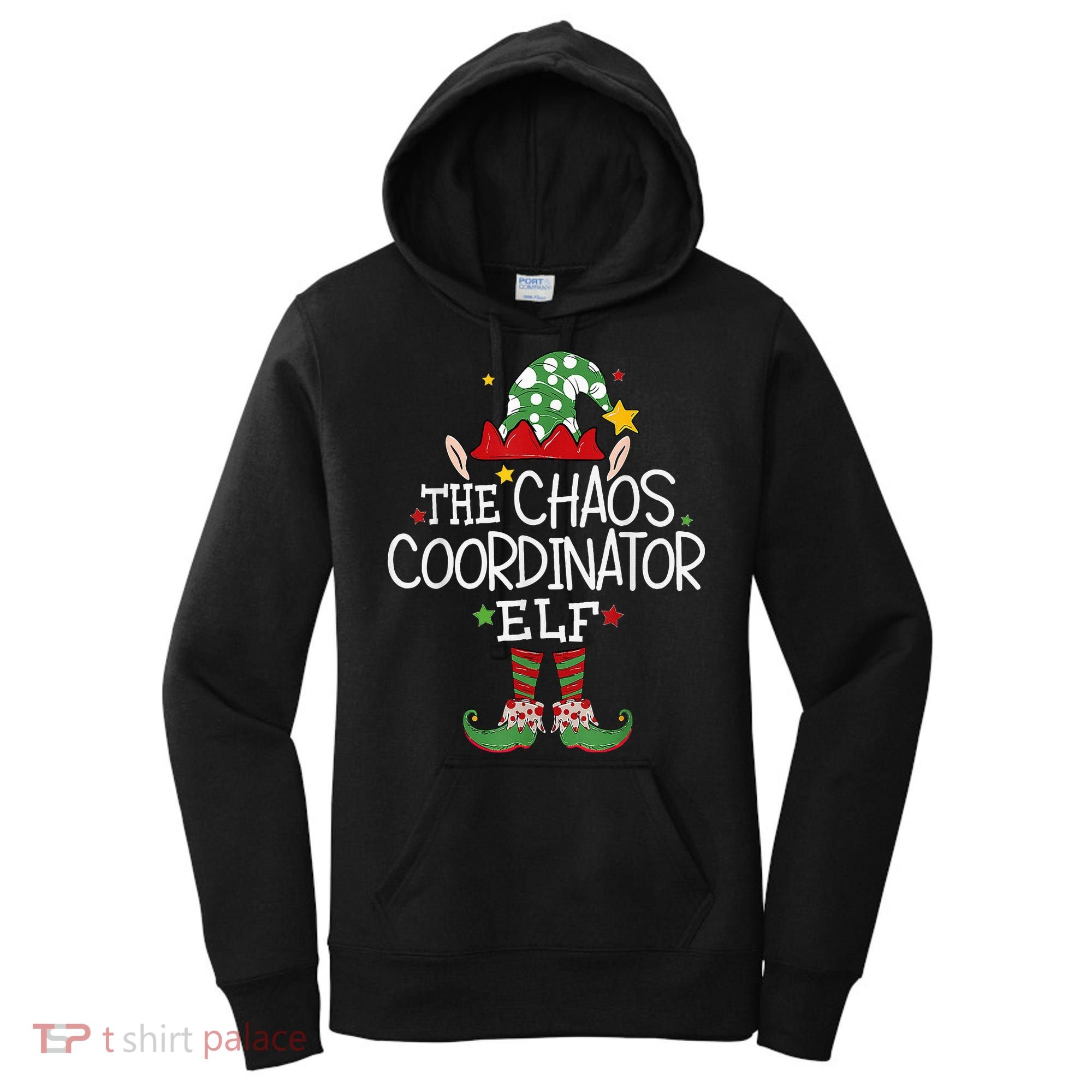 I'm The Chaos Coordinator Elf Funny Christmas Matching Elf  Women's Hoodie