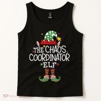 I'm The Chaos Coordinator Elf Funny Christmas Matching Elf  Tank Top thumb 2