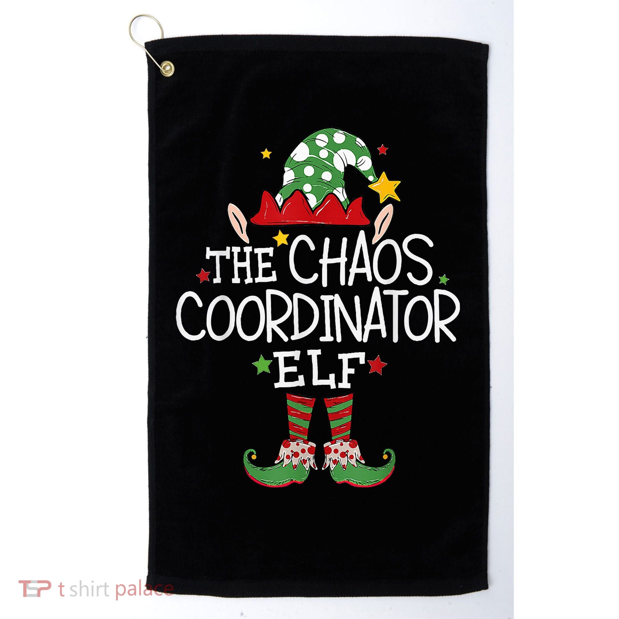 I'm The Chaos Coordinator Elf Funny Christmas Matching Elf  Golf Towel