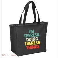 Im Theresa Doing Theresa Things Personalized Name Tote Bag thumb 2