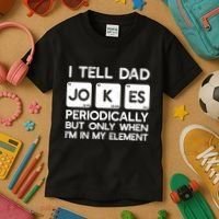 I Tell Dad Jokes Periodically but Only when I'm My Element Kids T-Shirt thumb 3