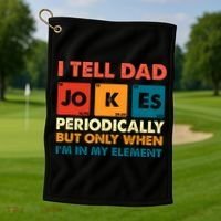 I Tell Dad Jockes Father's Day Golf Towel thumb 1
