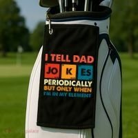 I Tell Dad Jockes Father's Day Golf Towel thumb 2