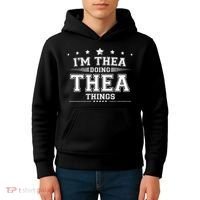 Im Thea Doing Thea Things Kids Hoodie thumb 4