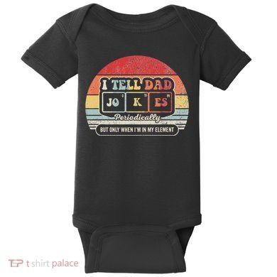 I Tell Dad Jokes Periodically Retro Style Baby Bodysuit