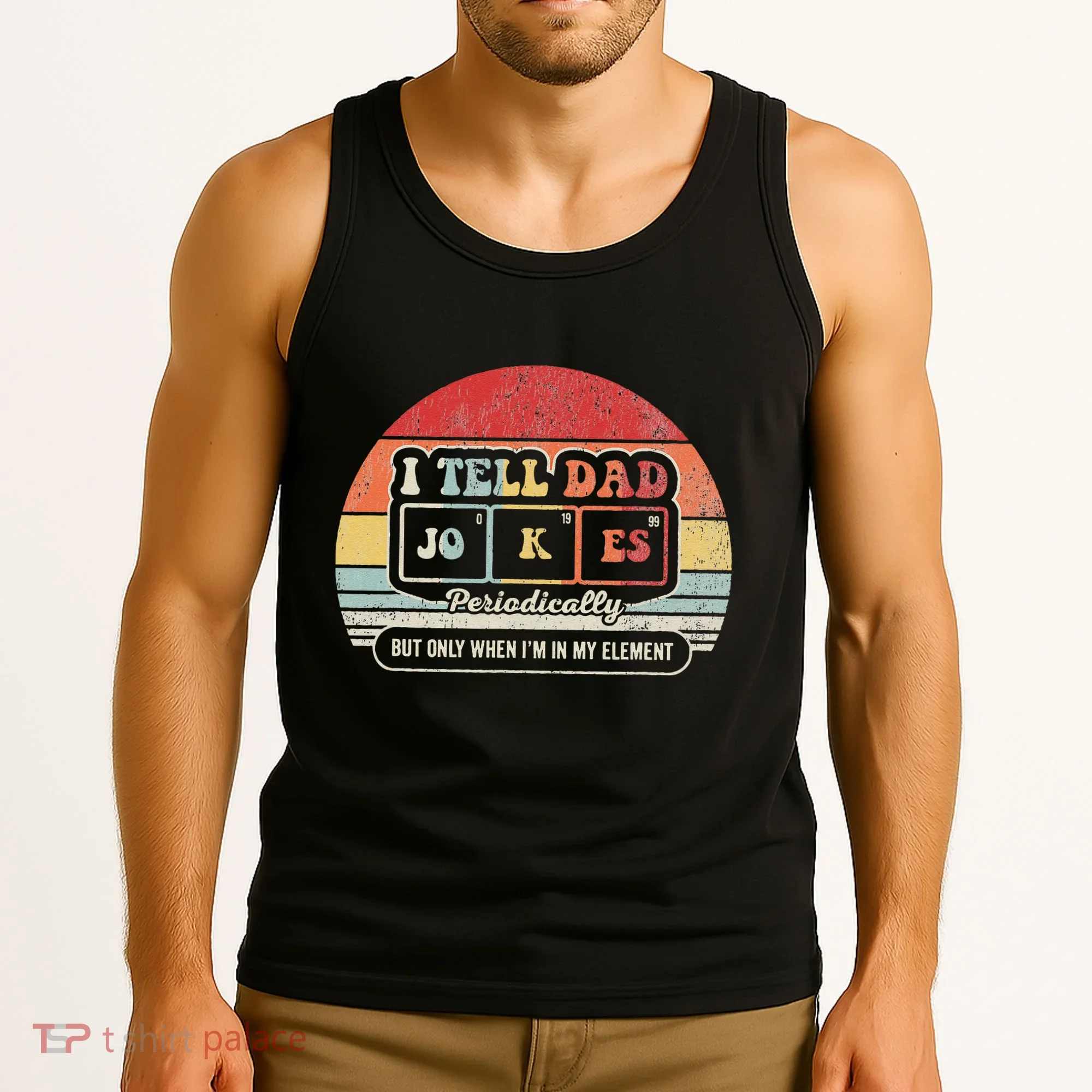 I Tell Dad Jokes Periodically Retro Style Tank Top