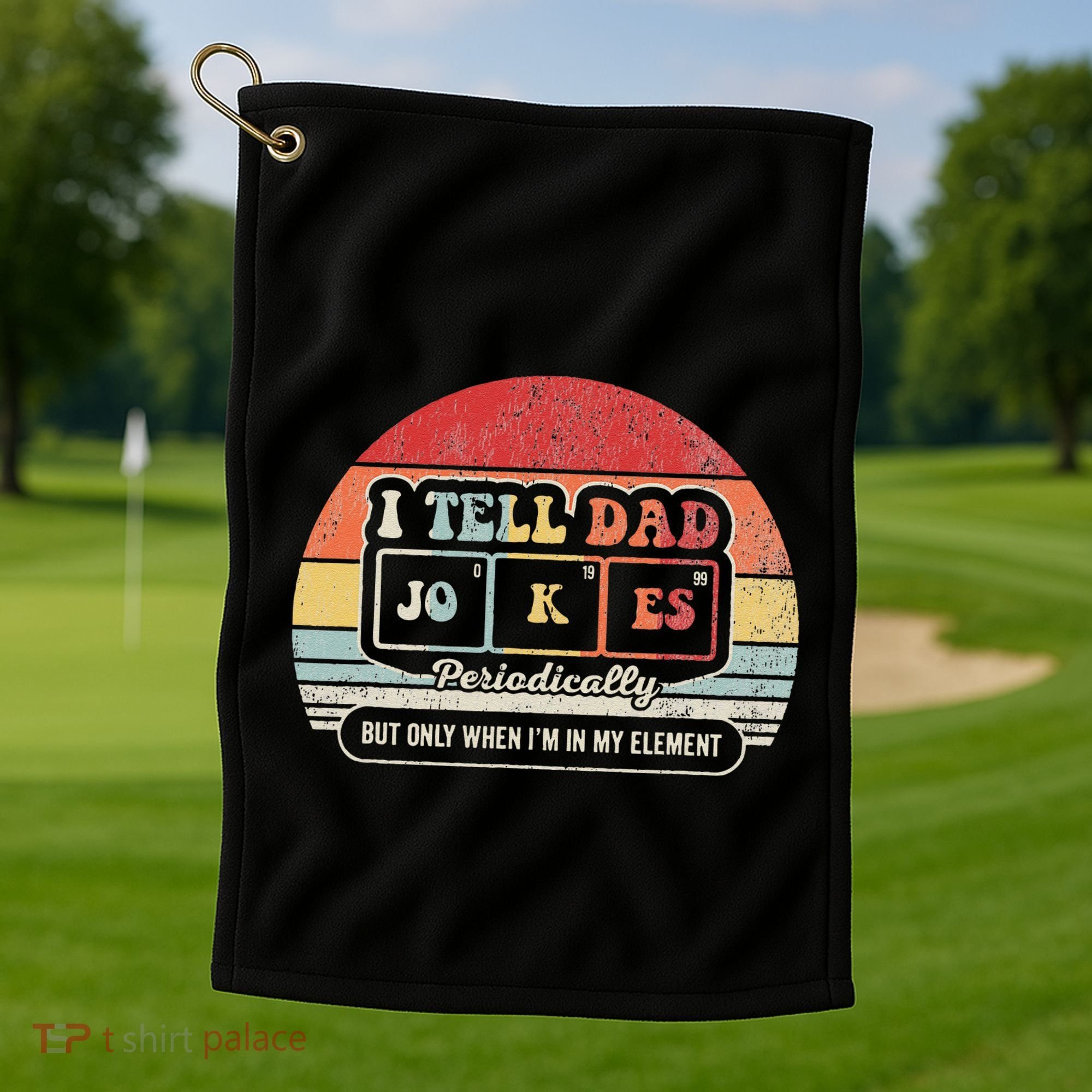 I Tell Dad Jokes Periodically Retro Style Golf Towel