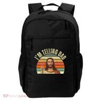 Im Telling Dad Funny Religious Christian Jesus Backpack thumb 0