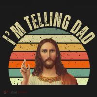 Im Telling Dad Funny Religious Christian Jesus Backpack thumb 2