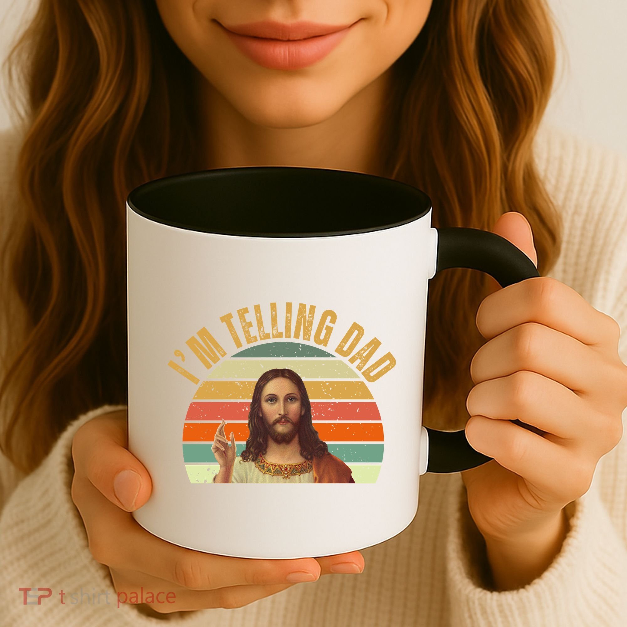 Im Telling Dad Funny Religious Christian Jesus Coffee Mug
