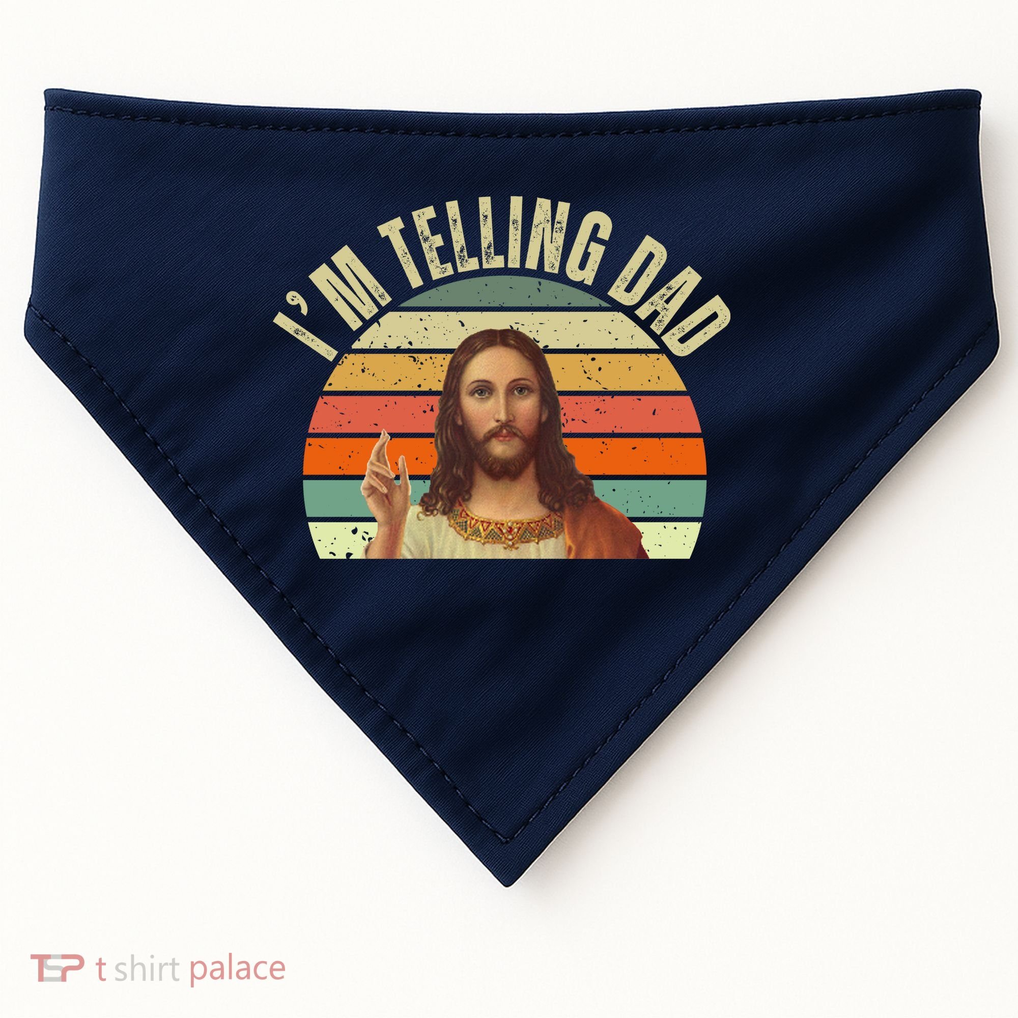 Im Telling Dad Funny Religious Christian Jesus USA-Made Doggie Bandana