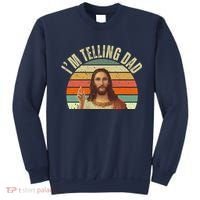 Im Telling Dad Funny Religious Christian Jesus Sweatshirt thumb 0