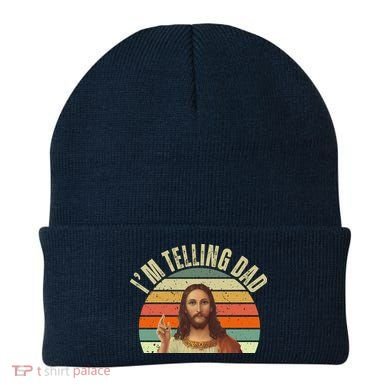 Im Telling Dad Funny Religious Christian Jesus Beanie